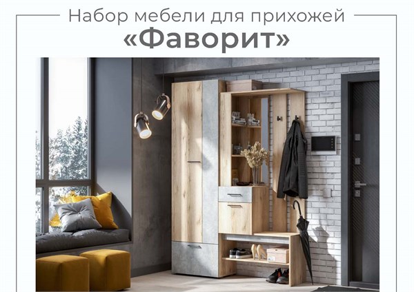 Набор мебели для прихожей "Фаворит 1" 15030