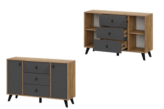 МС Байкал Комод 3 ящика двухстворчатый 15670