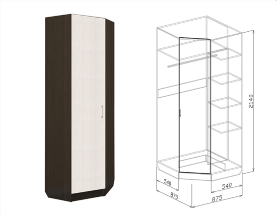 Шкаф угловой "Токио" 15780