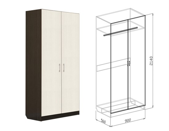 Шкаф 2х створчатый "Токио" 15953