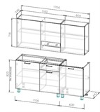 Кухня "Розалия NEW" 1,7 15299